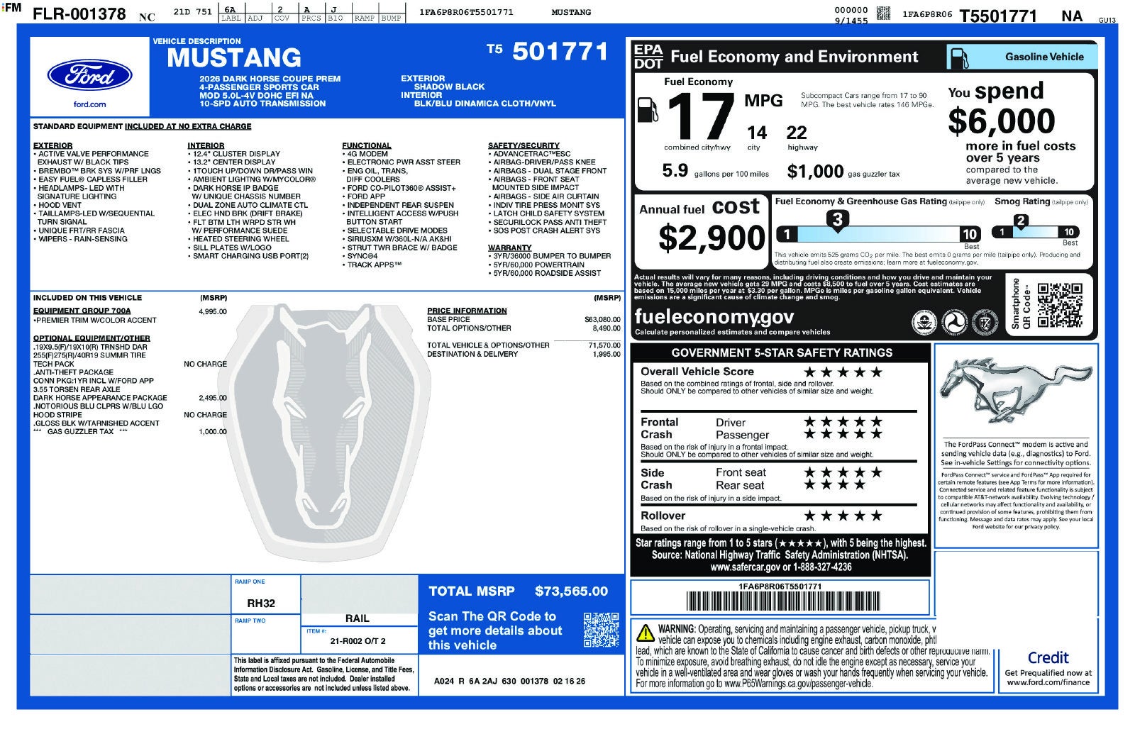 2026 Ford Mustang Dark Horse