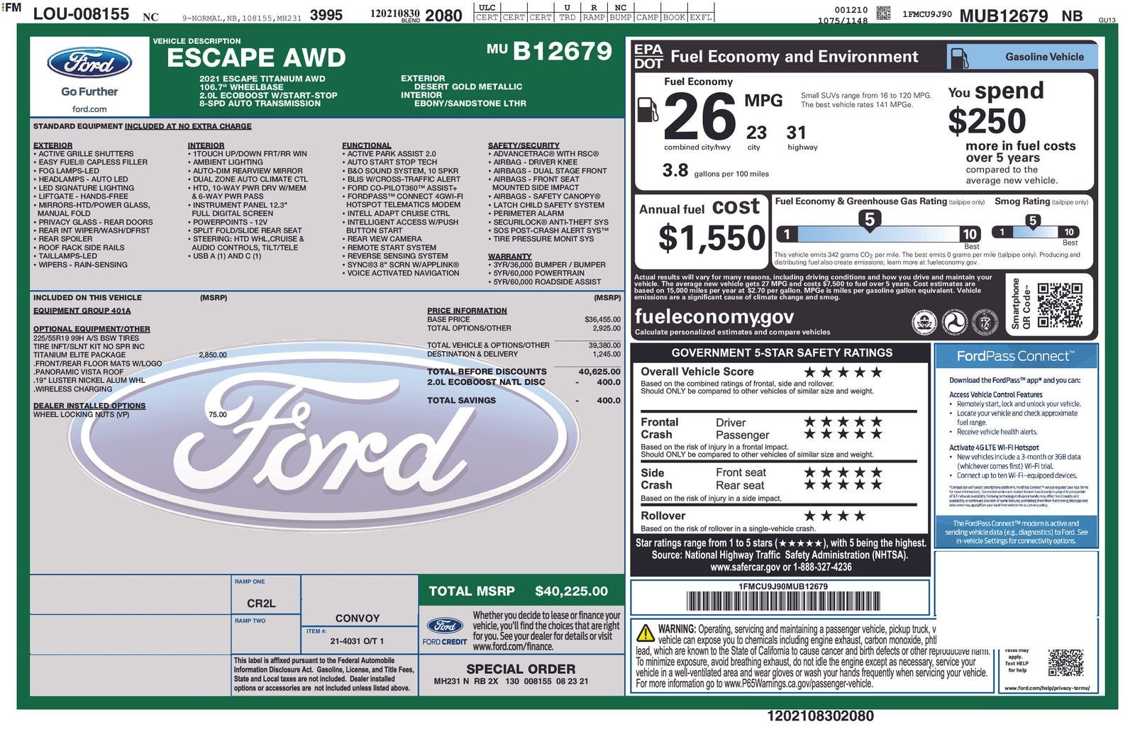 2021 Ford Escape Titanium