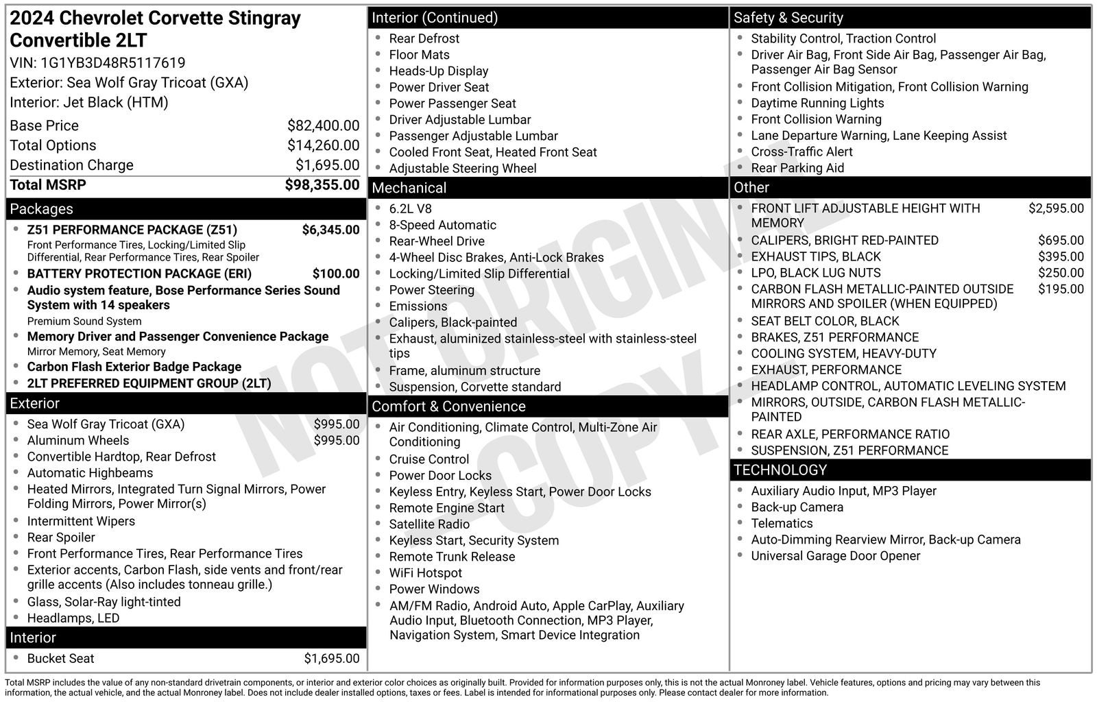 2024 Chevrolet Corvette Stingray 2LT