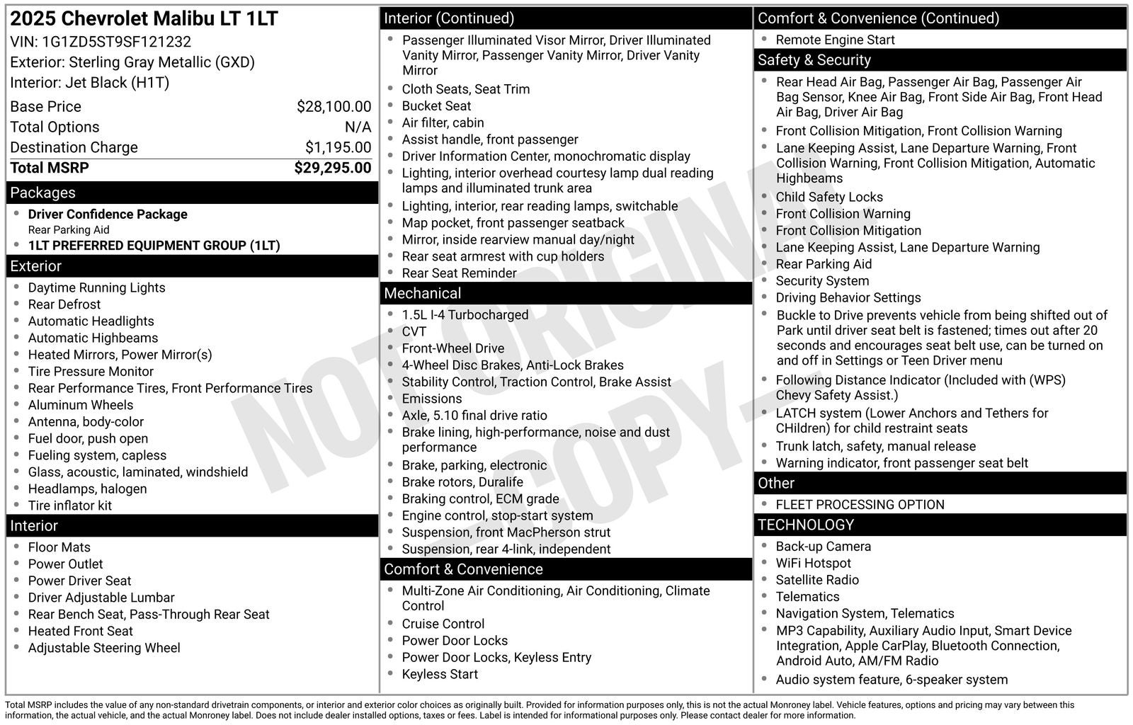 2025 Chevrolet Malibu LT 1LT