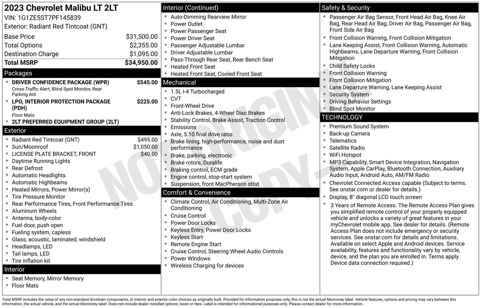 2023 Chevrolet Malibu LT 2LT