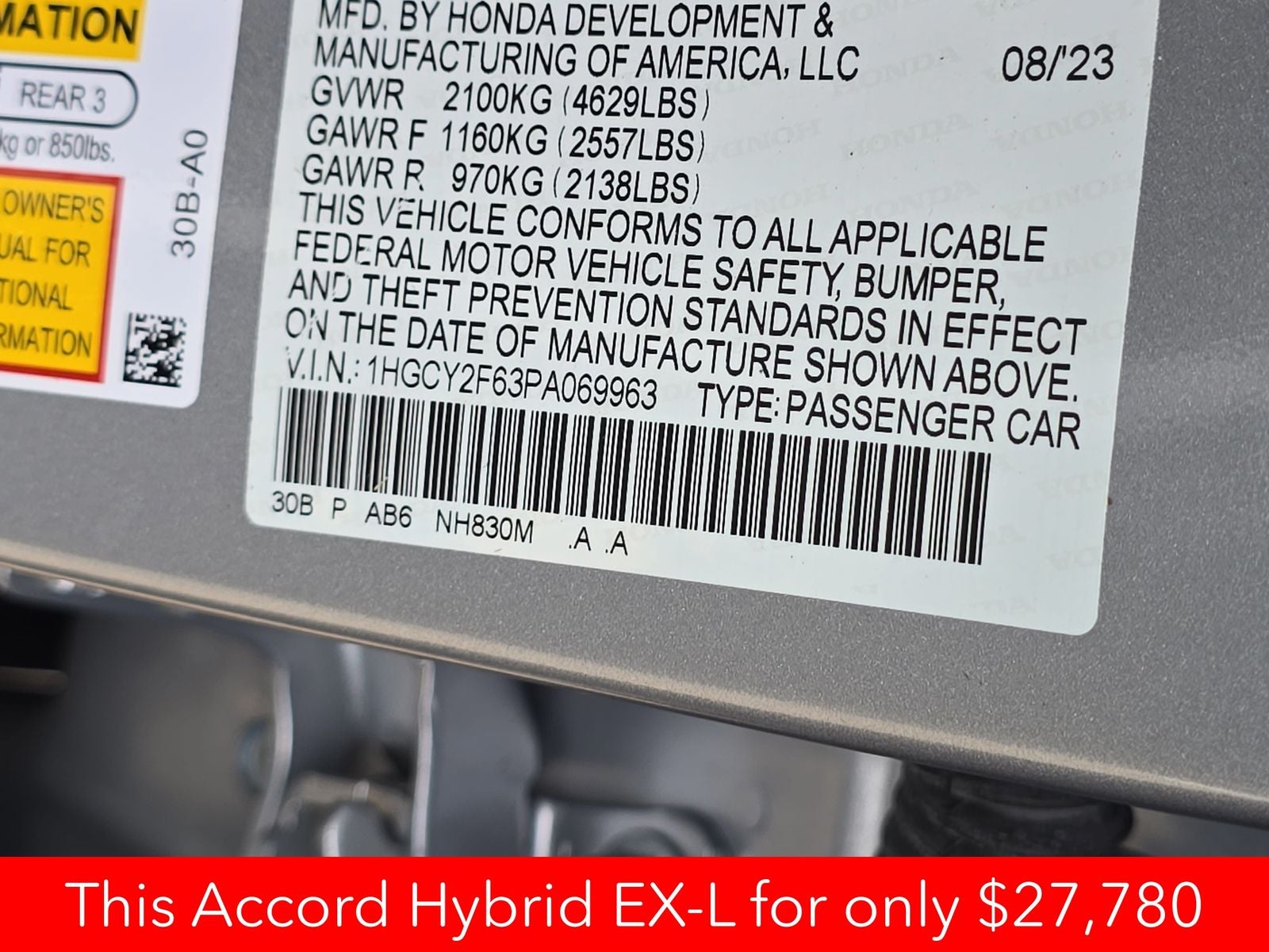 2023 Honda Accord Hybrid EX-L