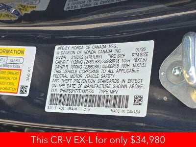 2026 Honda CR-V EX-L