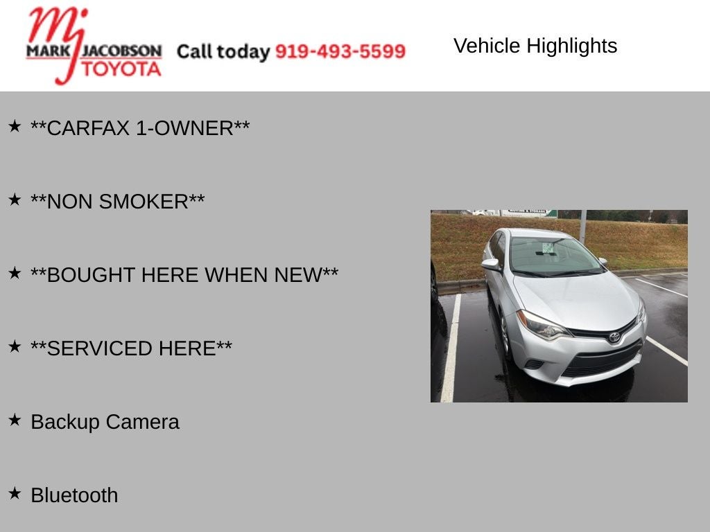 2015 Toyota Corolla LE