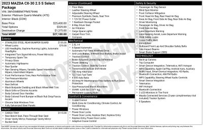 2023 Mazda Mazda CX-30 2.5 S Select Package