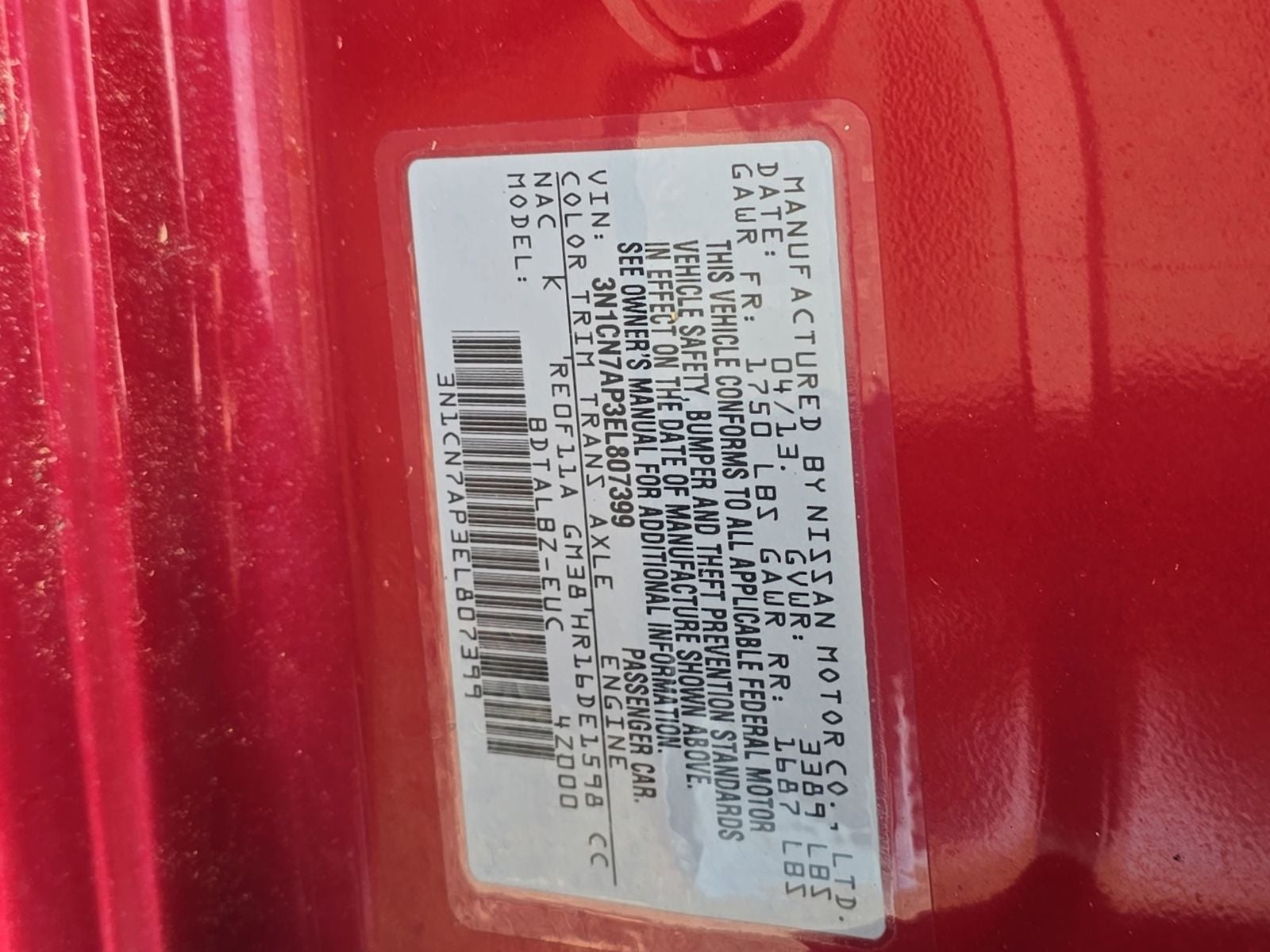 2014 Nissan Versa 1.6 SV