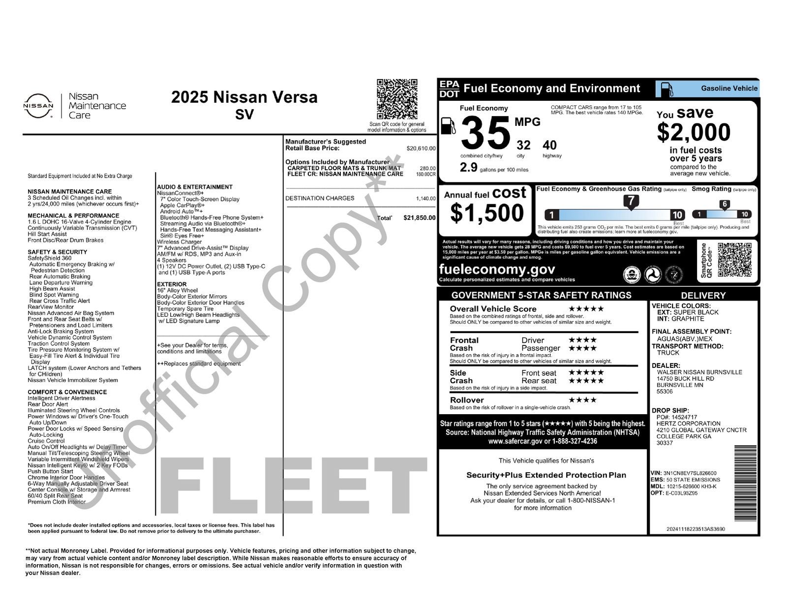 2025 Nissan Versa 1.6 SV