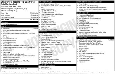 2022 Toyota Tacoma TRD Sport V6