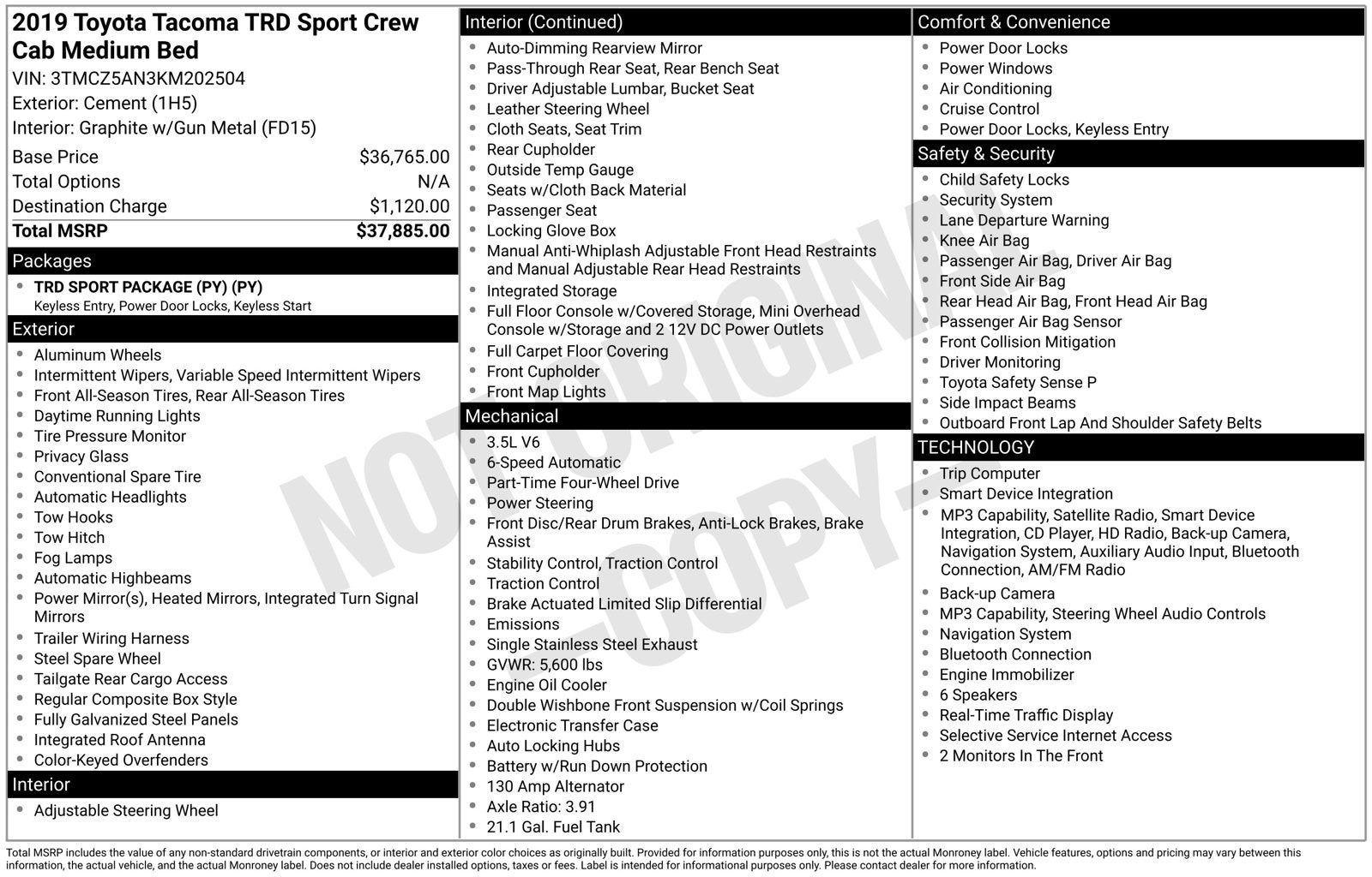 2019 Toyota Tacoma TRD Sport V6