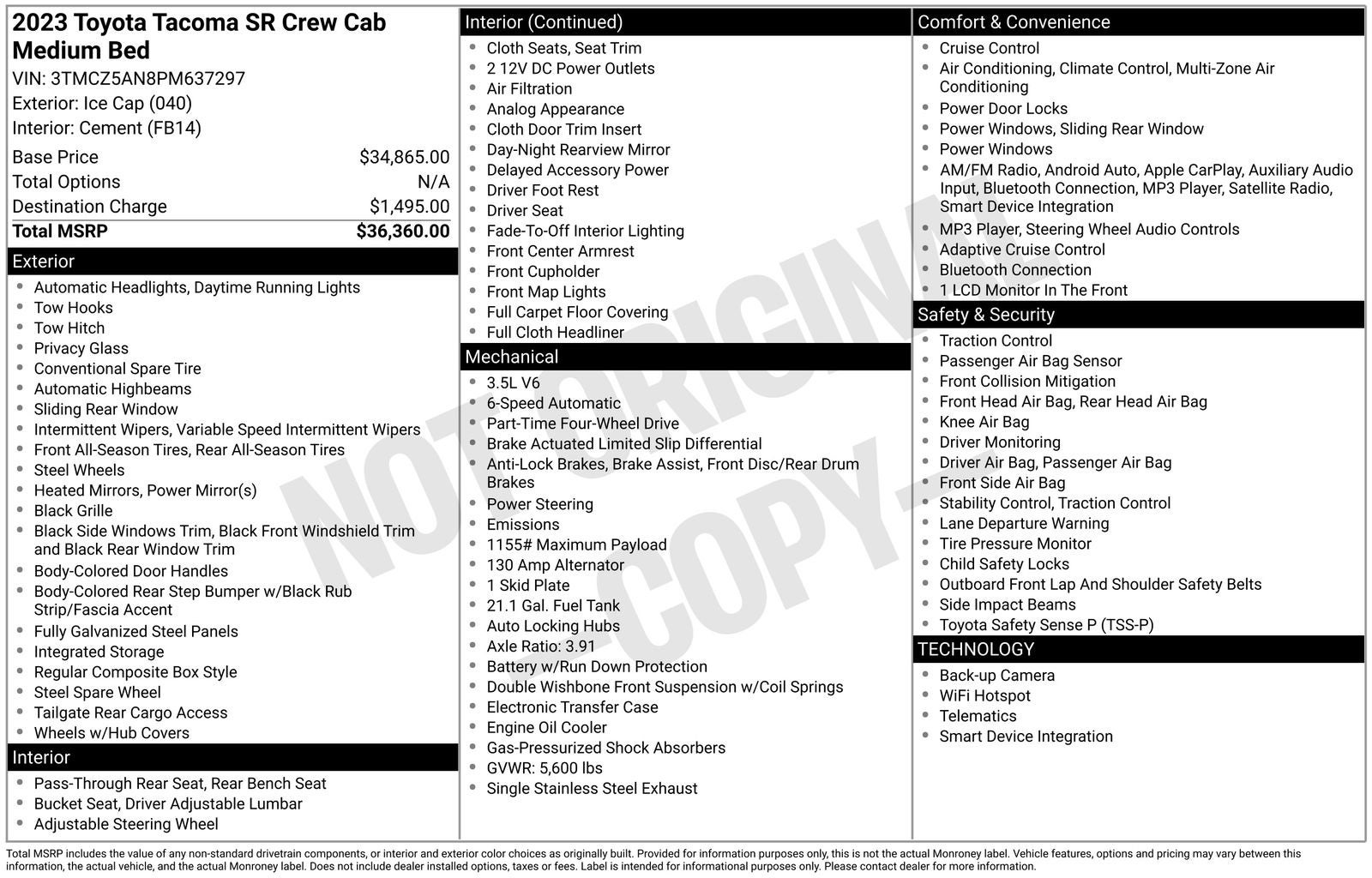 2023 Toyota Tacoma SR V6