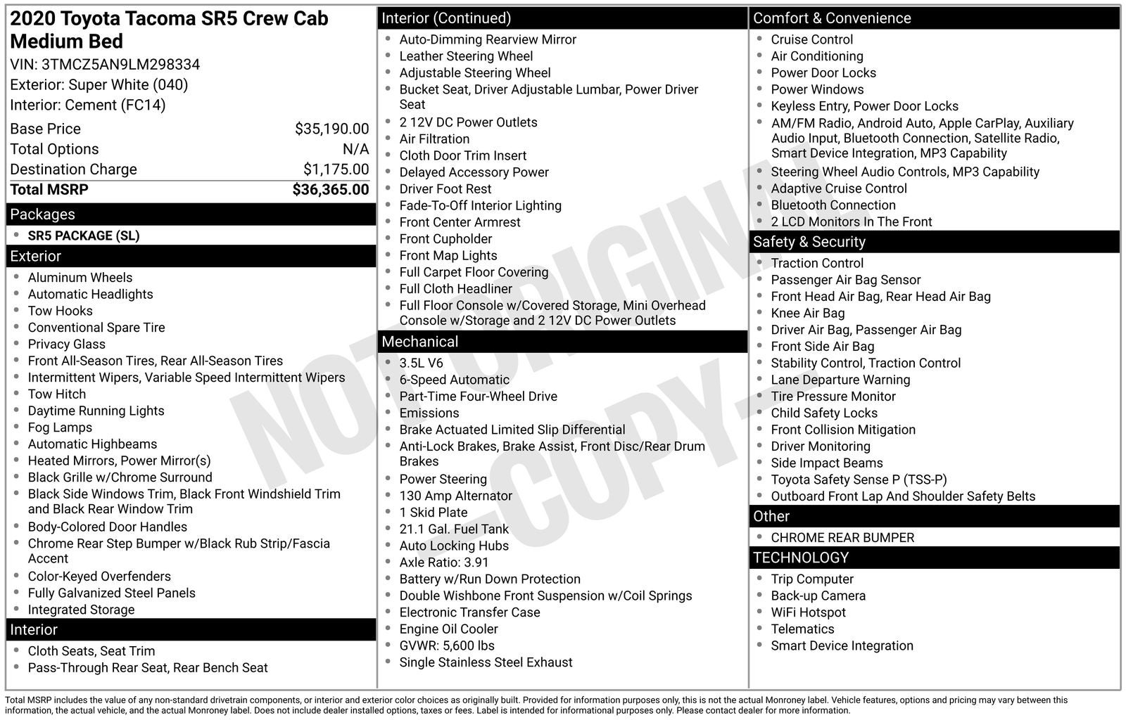 2020 Toyota Tacoma SR5 V6