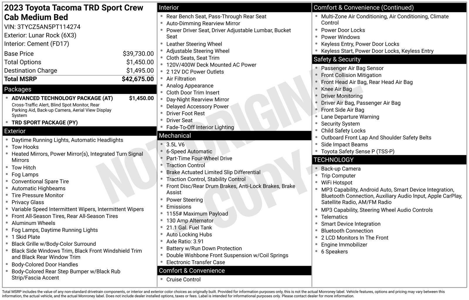 2023 Toyota Tacoma TRD Sport V6
