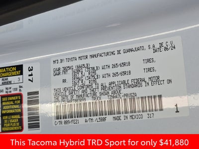 2024 Toyota Tacoma Hybrid TRD Sport