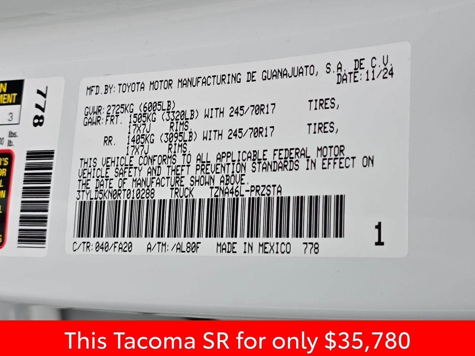 2024 Toyota Tacoma SR