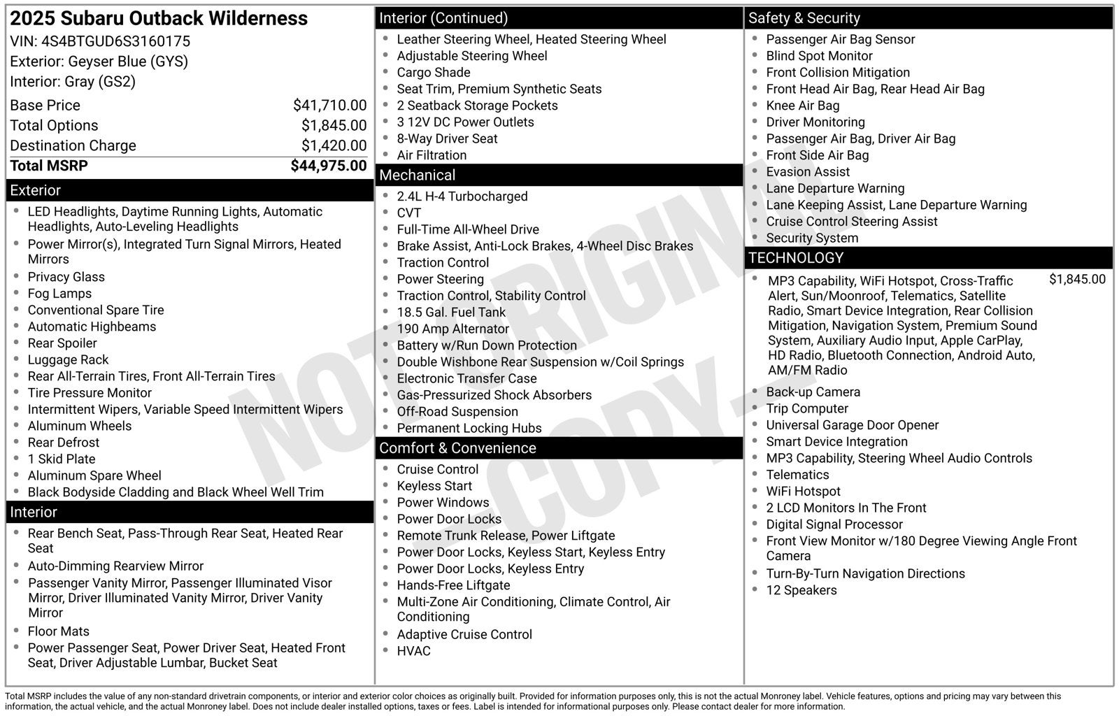 2025 Subaru Outback Wilderness