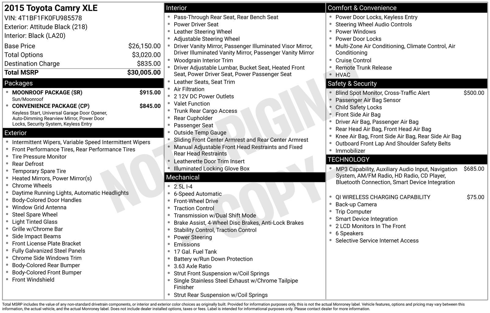 2015 Toyota Camry XLE