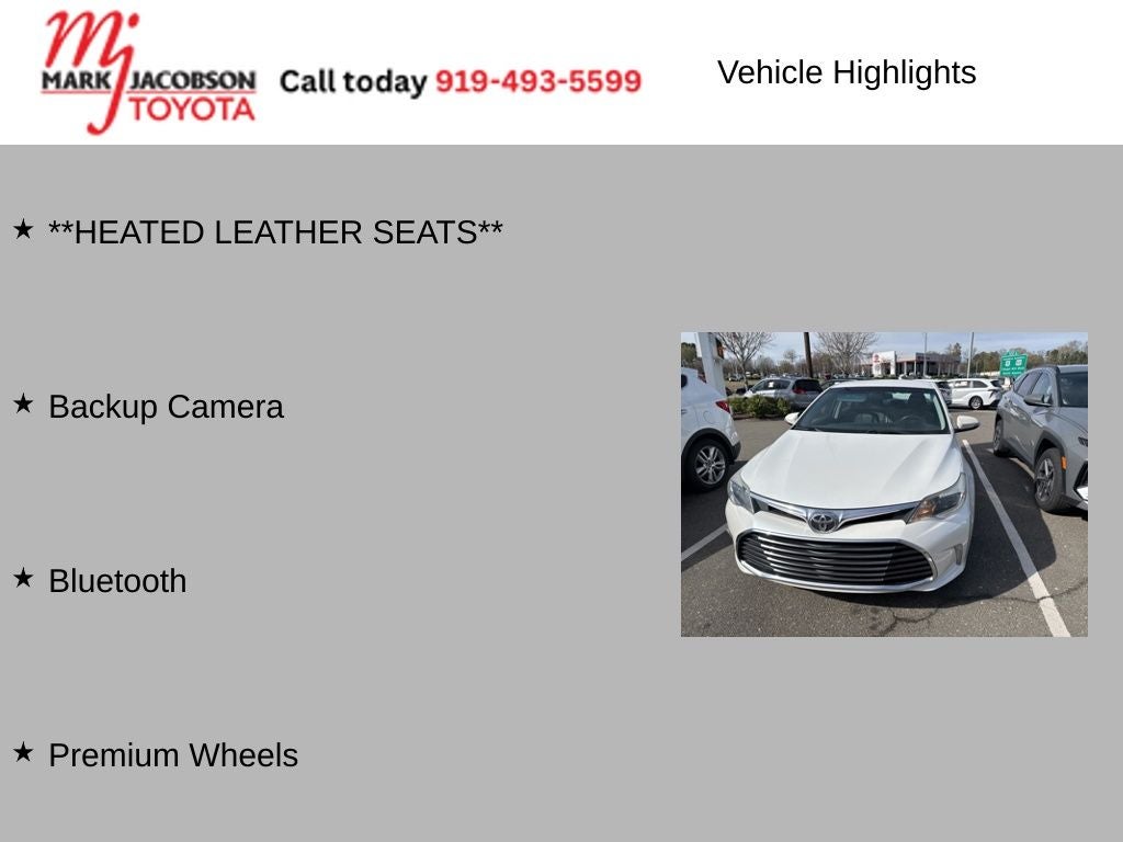 2016 Toyota Avalon XLE