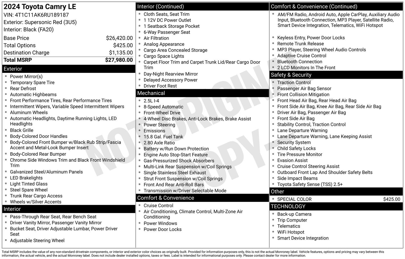2024 Toyota Camry LE