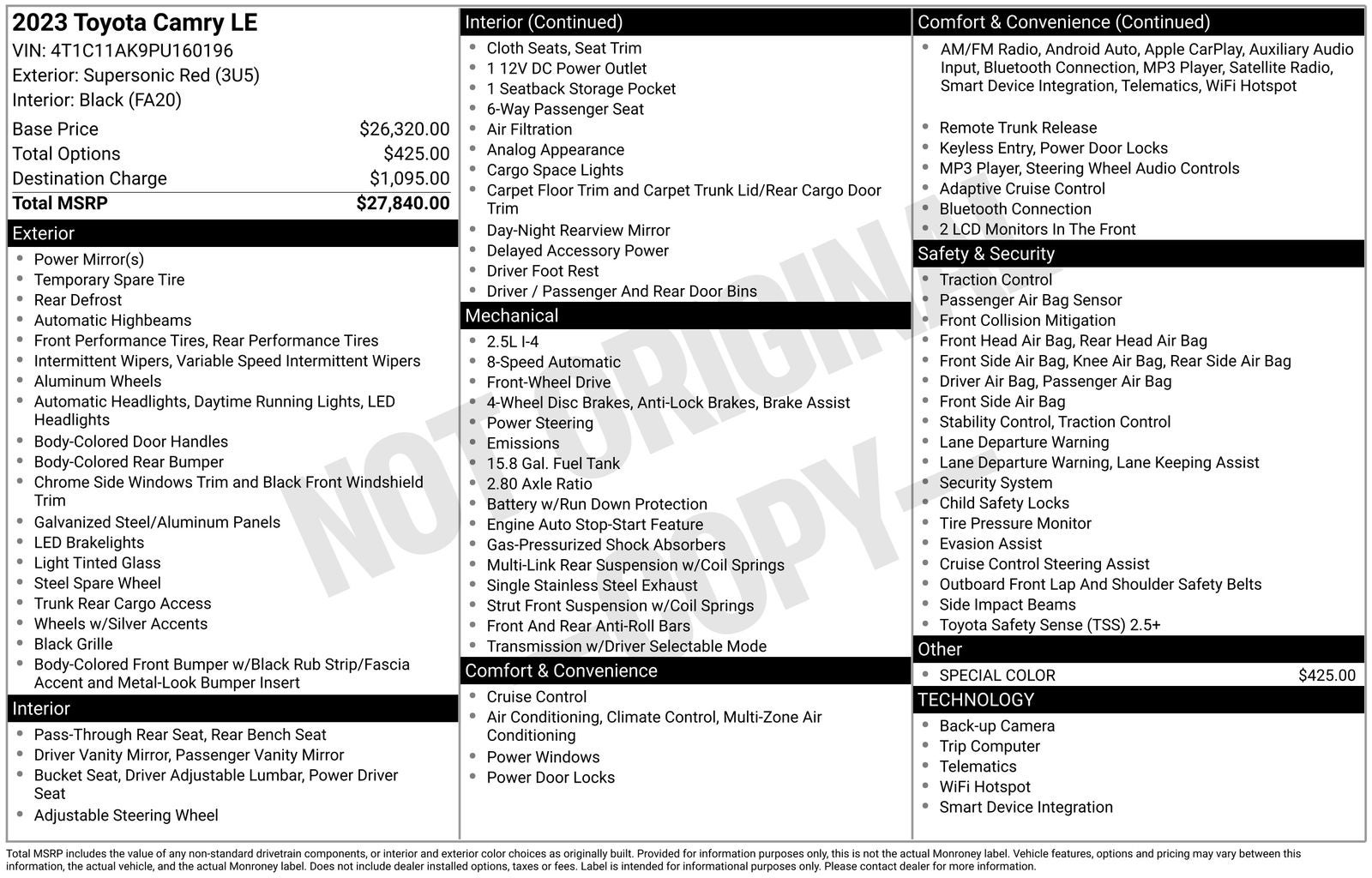 2023 Toyota Camry LE