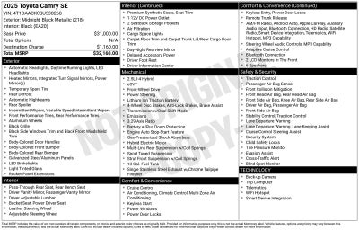 2025 Toyota Camry SE