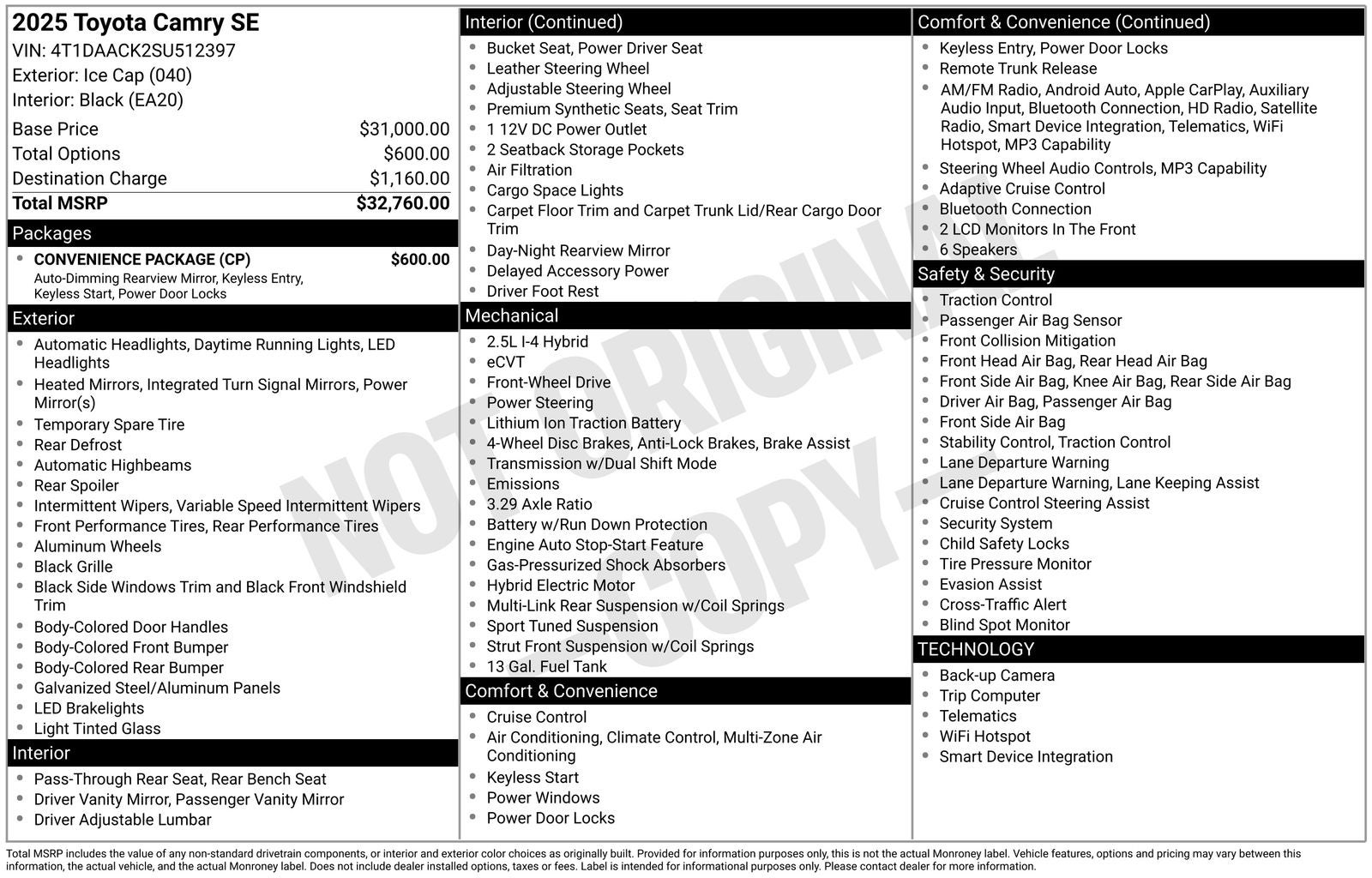 2025 Toyota Camry SE