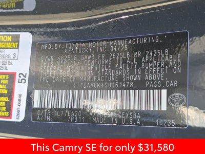 2025 Toyota Camry SE