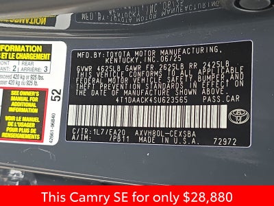 2025 Toyota Camry SE