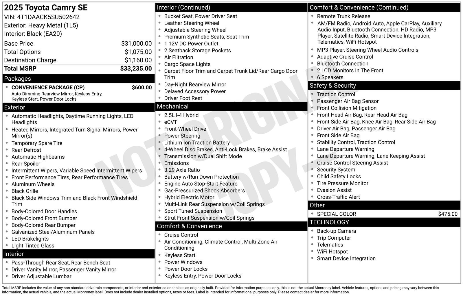 2025 Toyota Camry SE