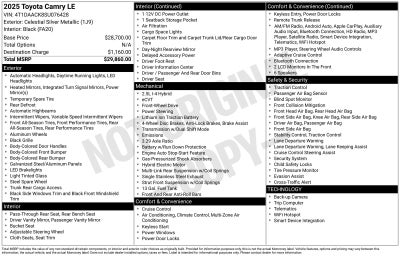 2025 Toyota Camry LE