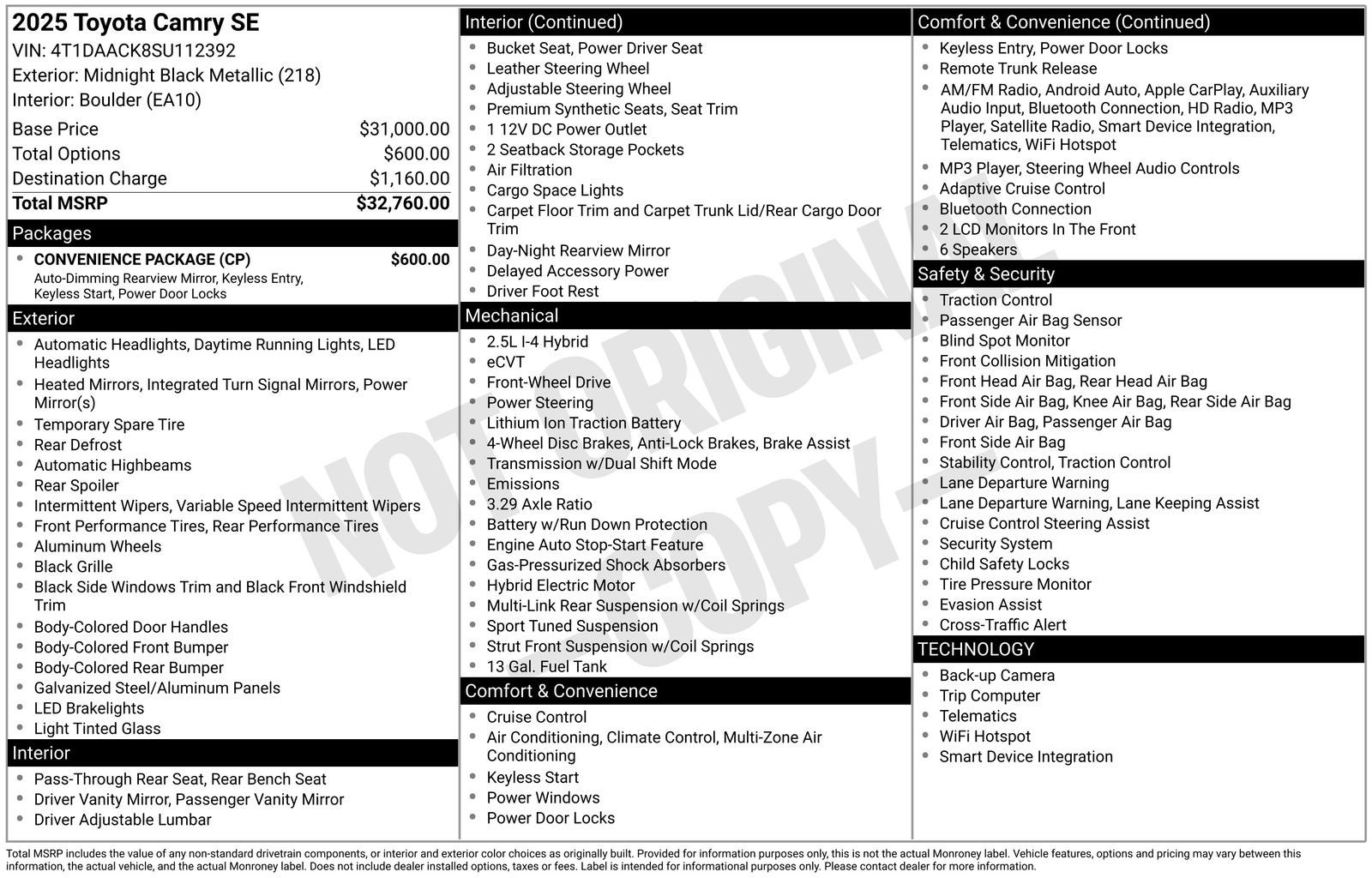 2025 Toyota Camry SE