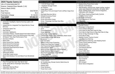 2025 Toyota Camry LE