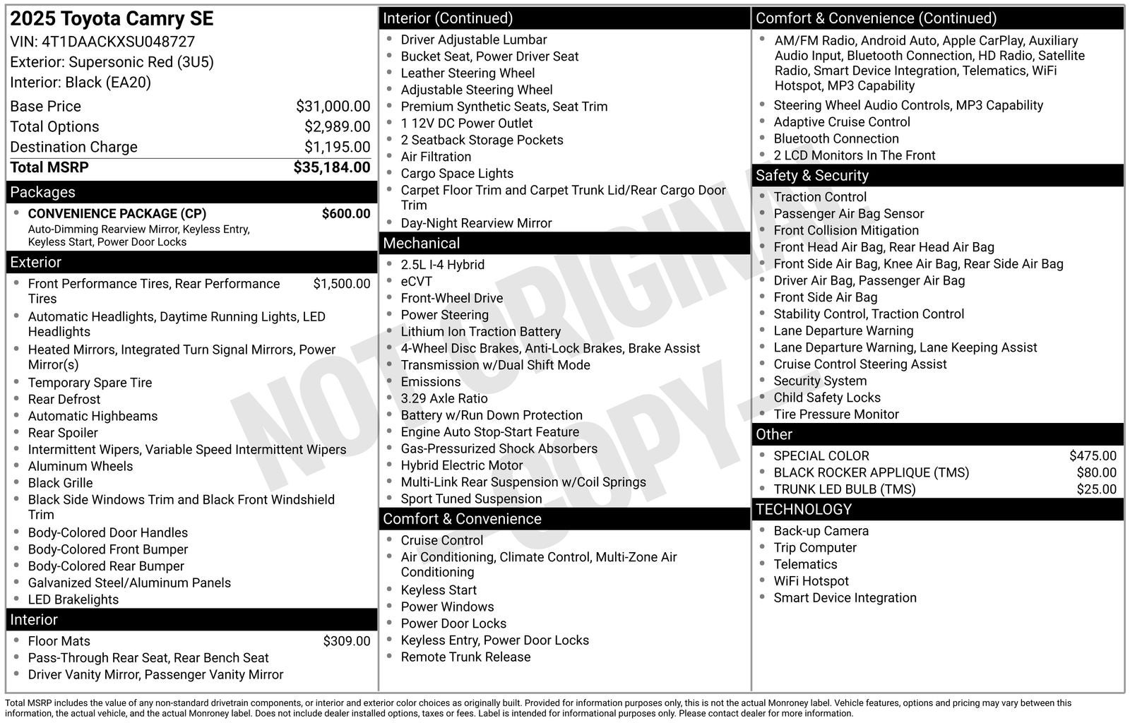 2025 Toyota Camry SE