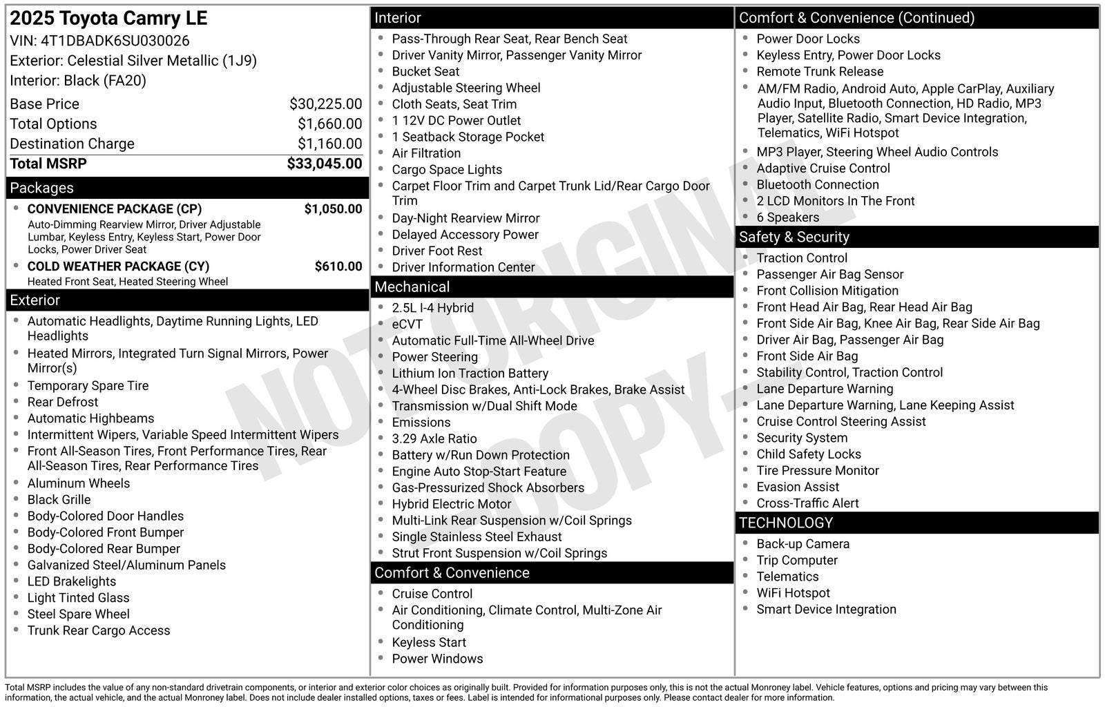 2025 Toyota Camry LE