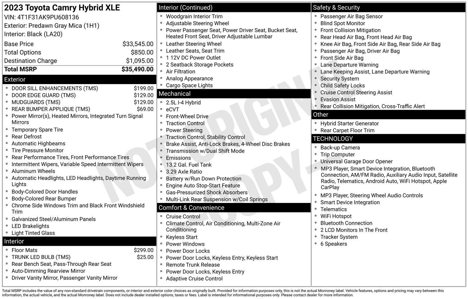 2023 Toyota Camry Hybrid XLE