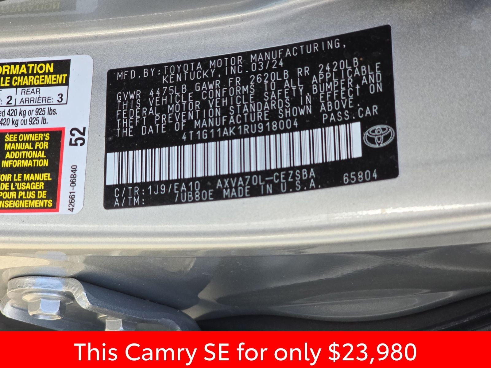 2024 Toyota Camry SE