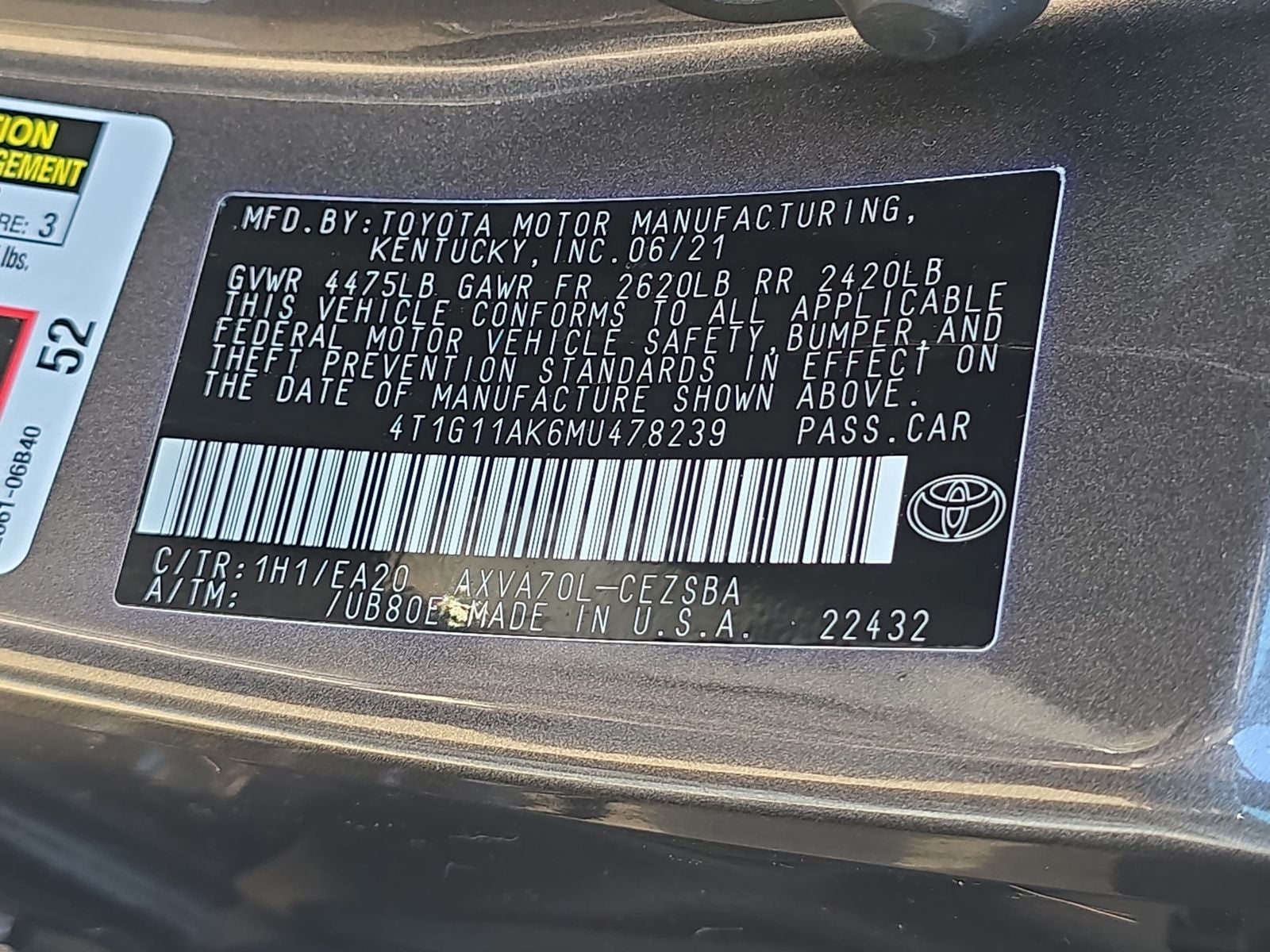 2021 Toyota Camry SE