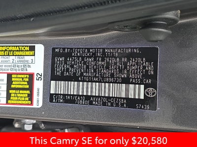 2020 Toyota Camry SE