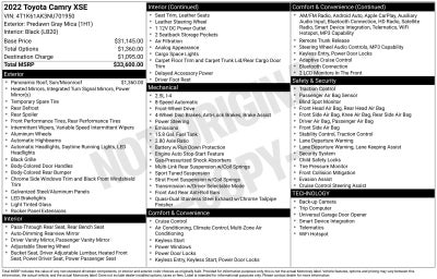 2022 Toyota Camry XSE