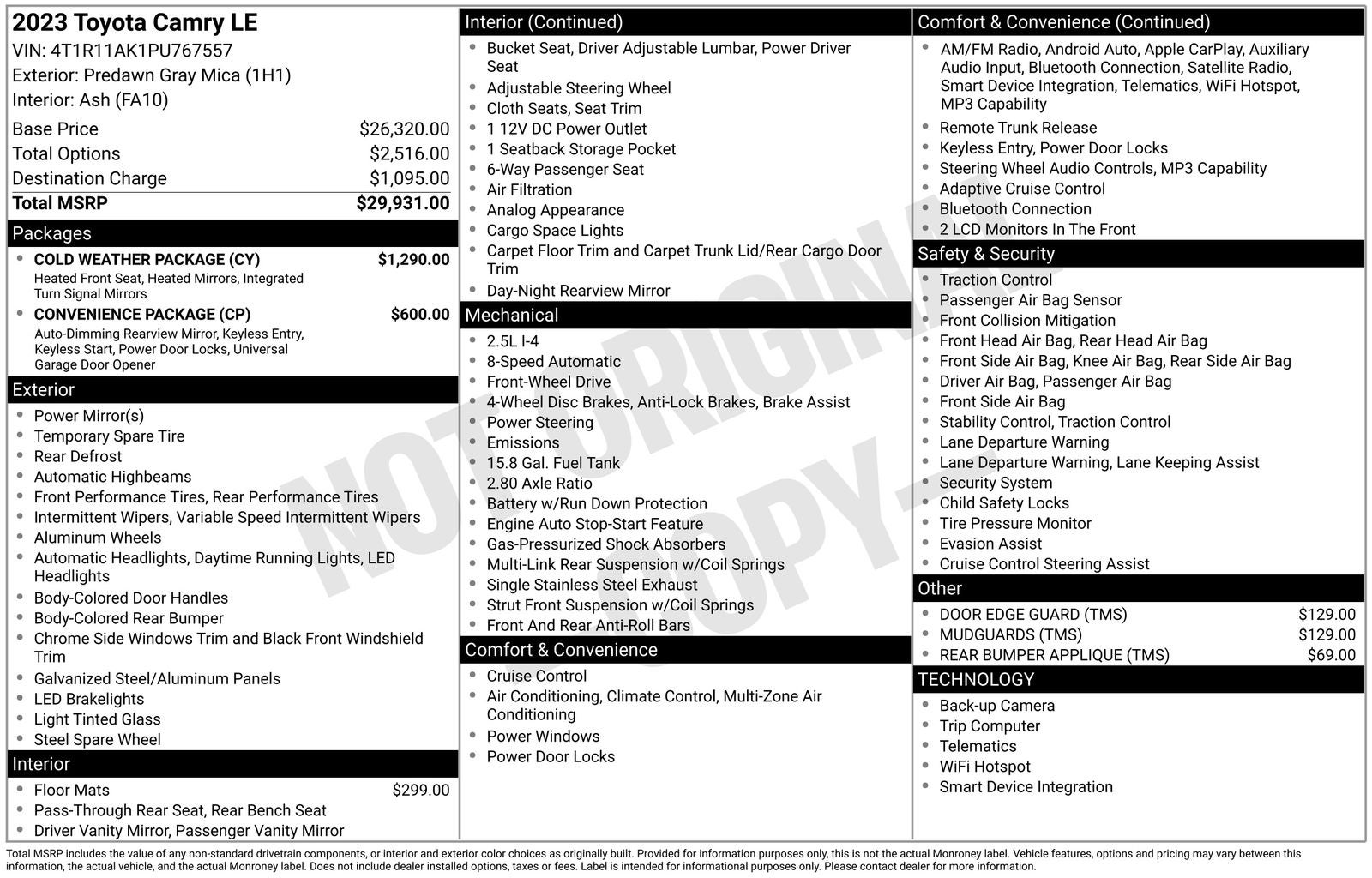 2023 Toyota Camry LE