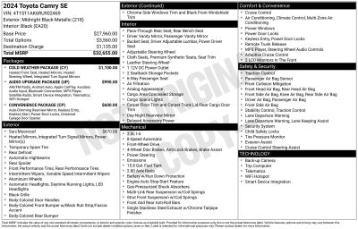 2024 Toyota Camry SE