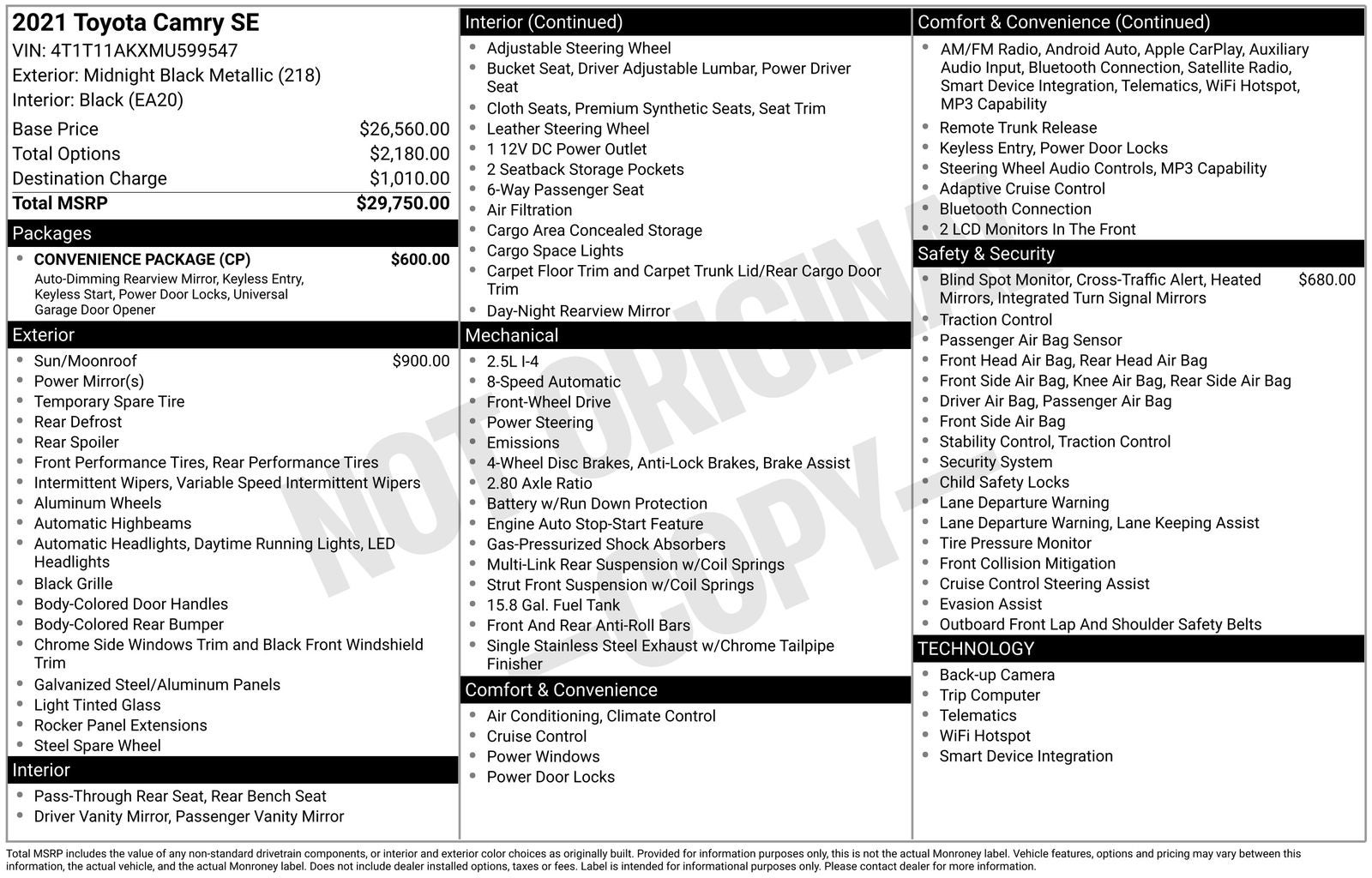 2021 Toyota Camry SE