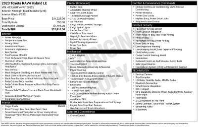 2023 Toyota RAV4 Hybrid LE