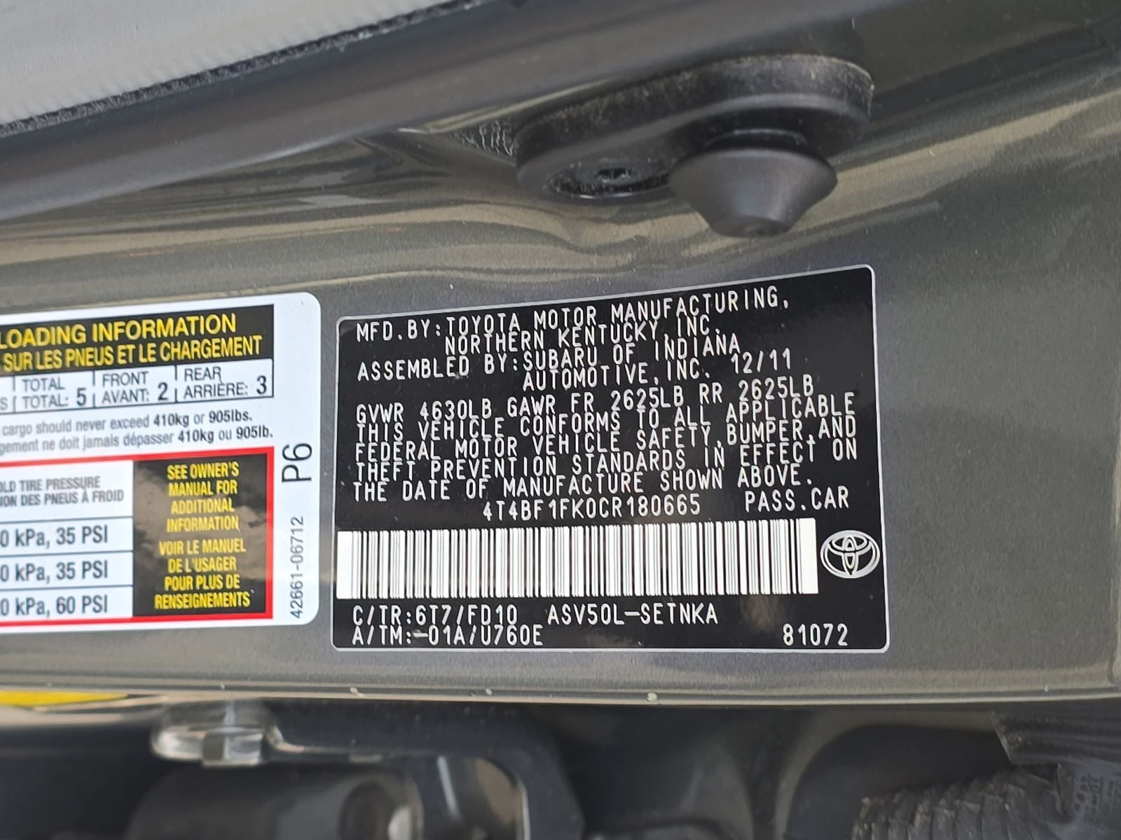 2012 Toyota Camry LE