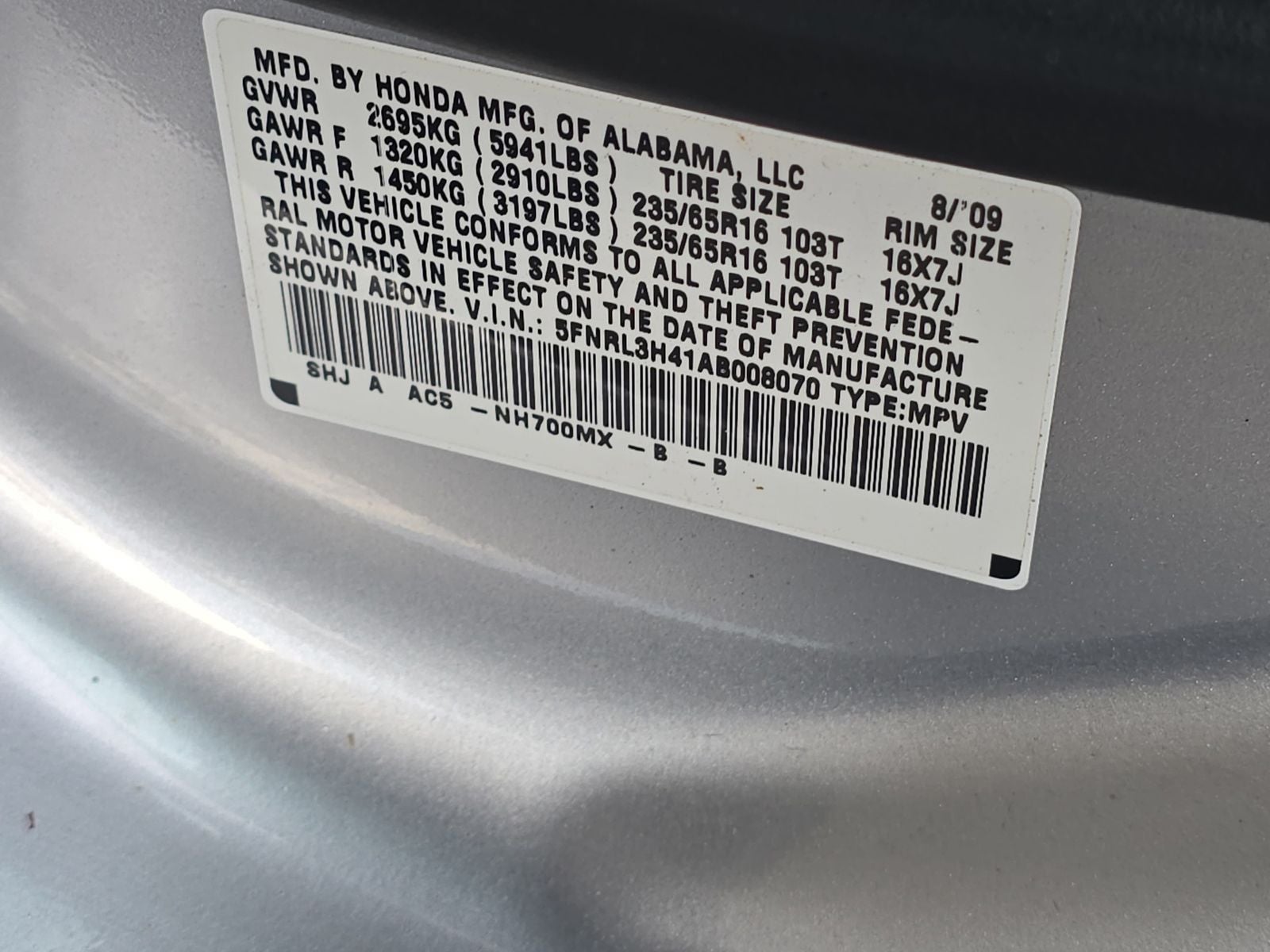 2010 Honda Odyssey EX