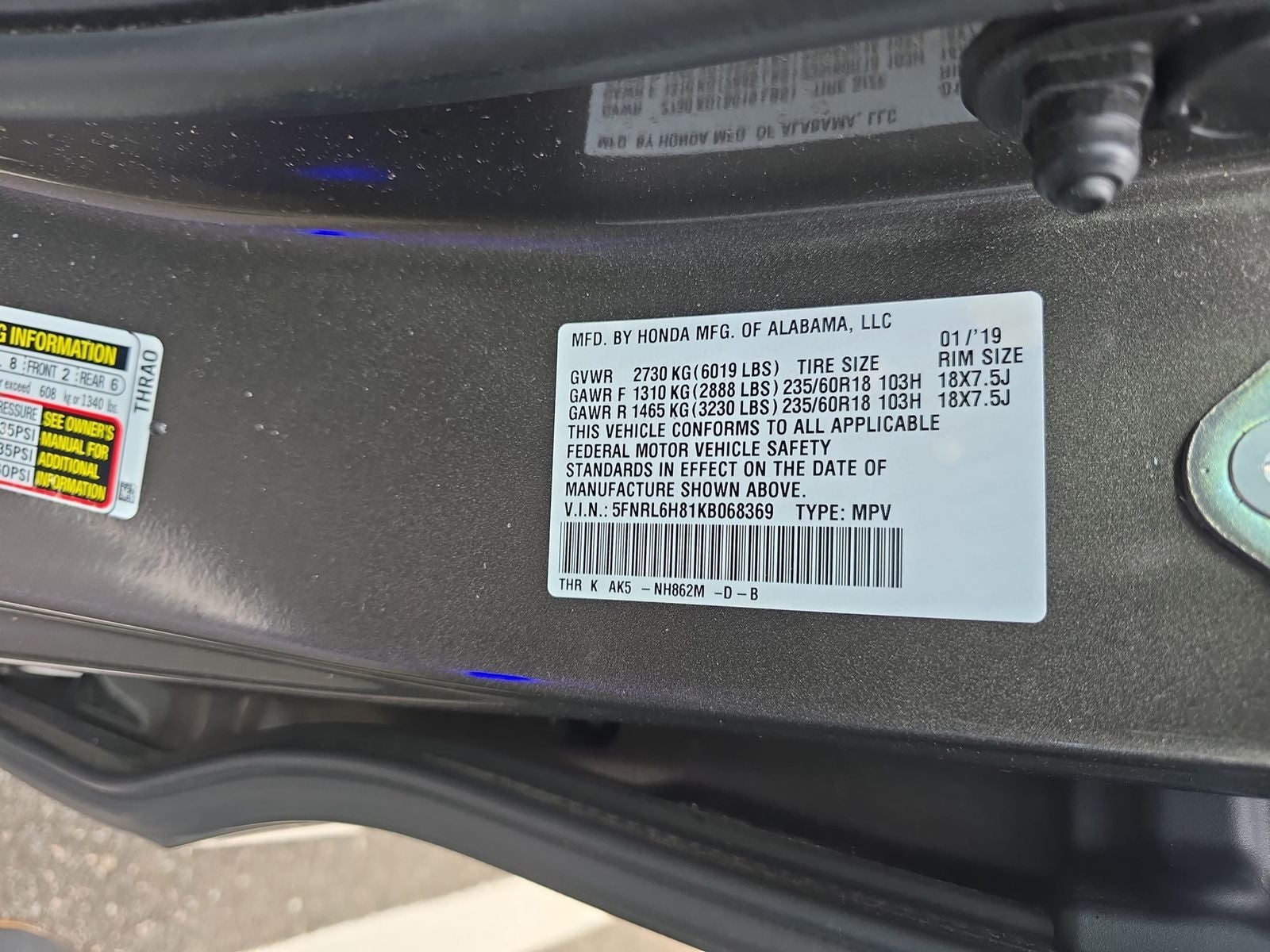 2019 Honda Odyssey Touring