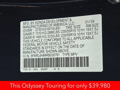 2024 Honda Odyssey Touring