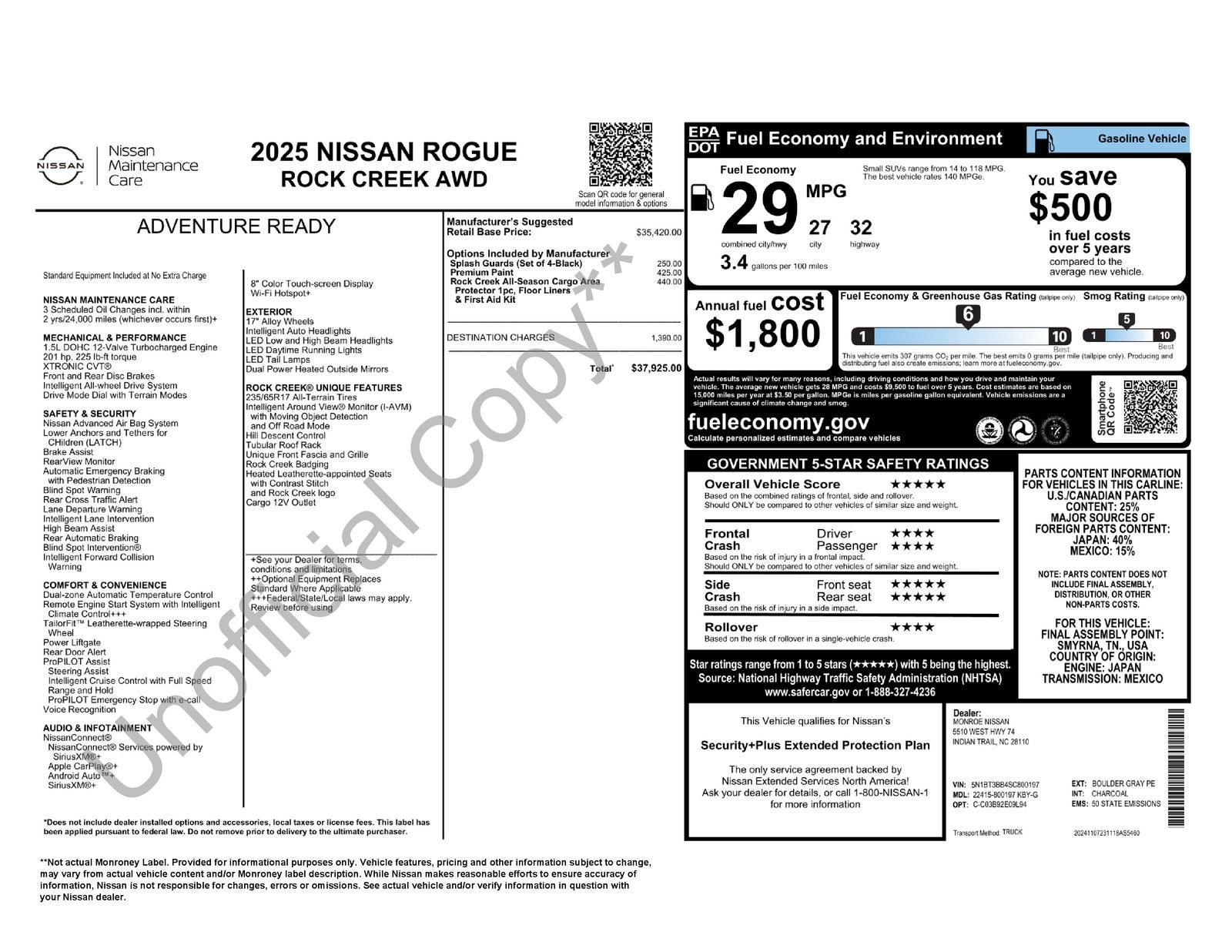 2025 Nissan Rogue Rock Creek