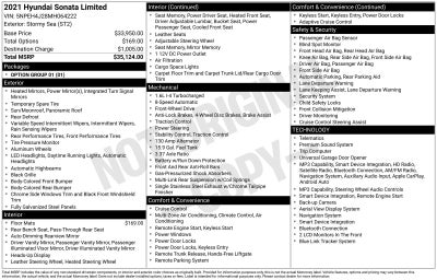 2021 Hyundai Sonata Limited