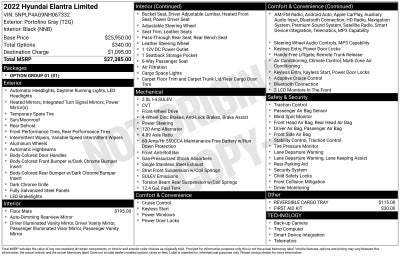 2022 Hyundai Elantra Limited