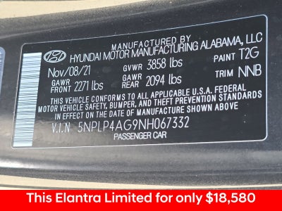 2022 Hyundai Elantra Limited